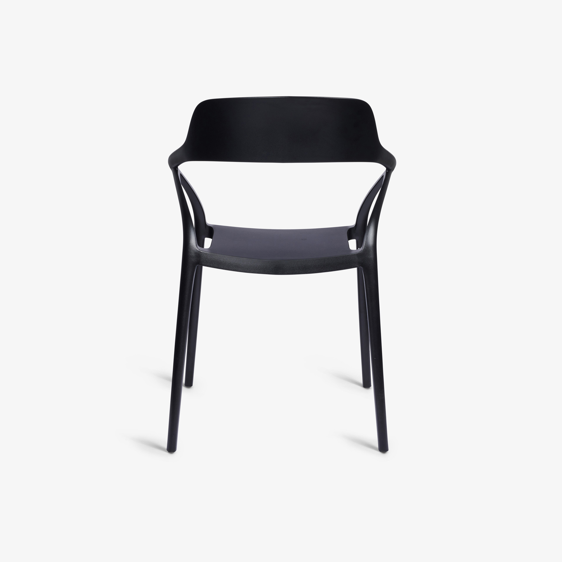 Monobloc Molded Geometric Hollow Frame PP Armchair Stackable Solid Plastic Patio Dining Arm Chair for Cafe Hotel Restaurant Wholesale