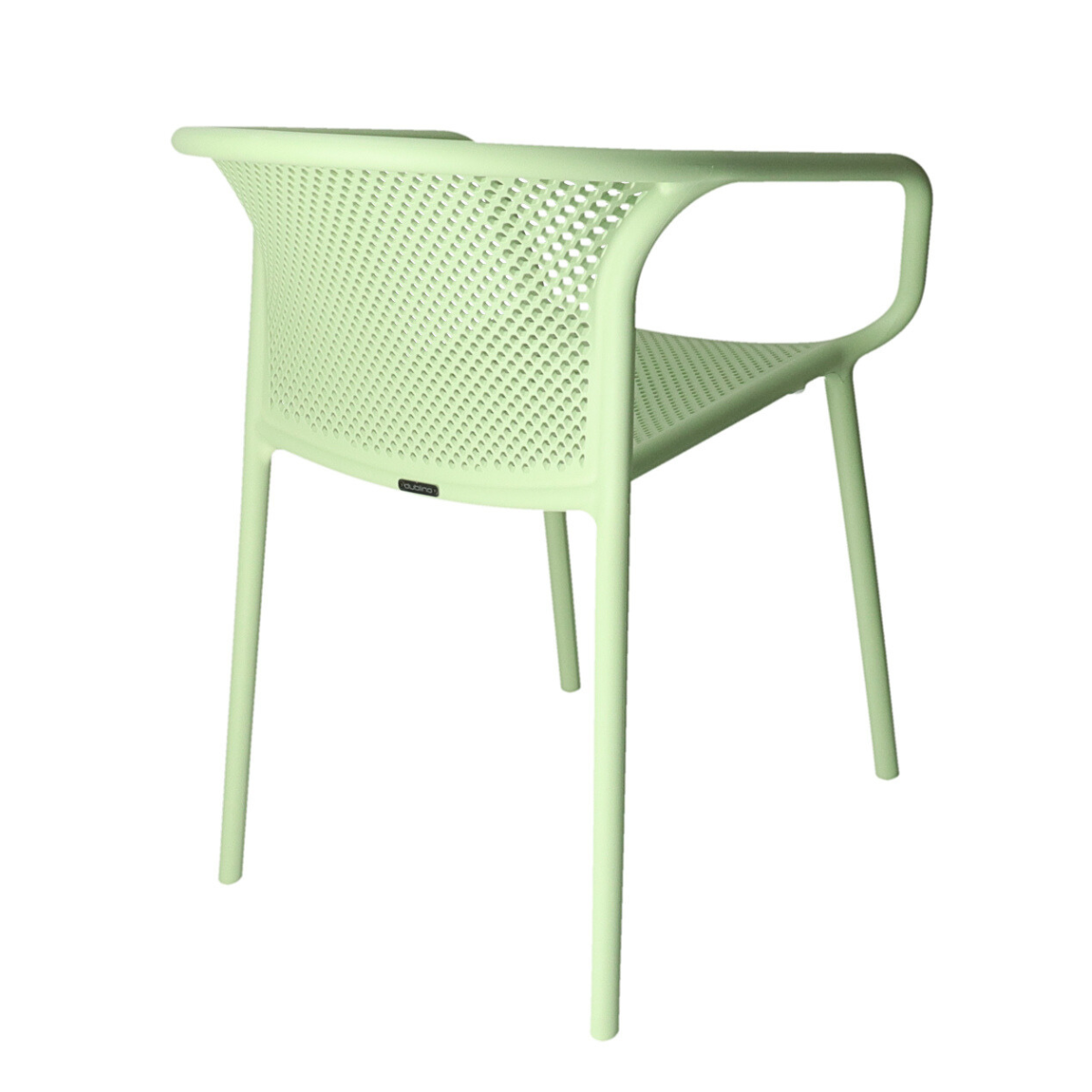 Commercial One Piece Injection Molded PP Perforated Armchair Stackable Outdoor Plastic Dining Chair for Hotel Cafe Restaurant Wholesale