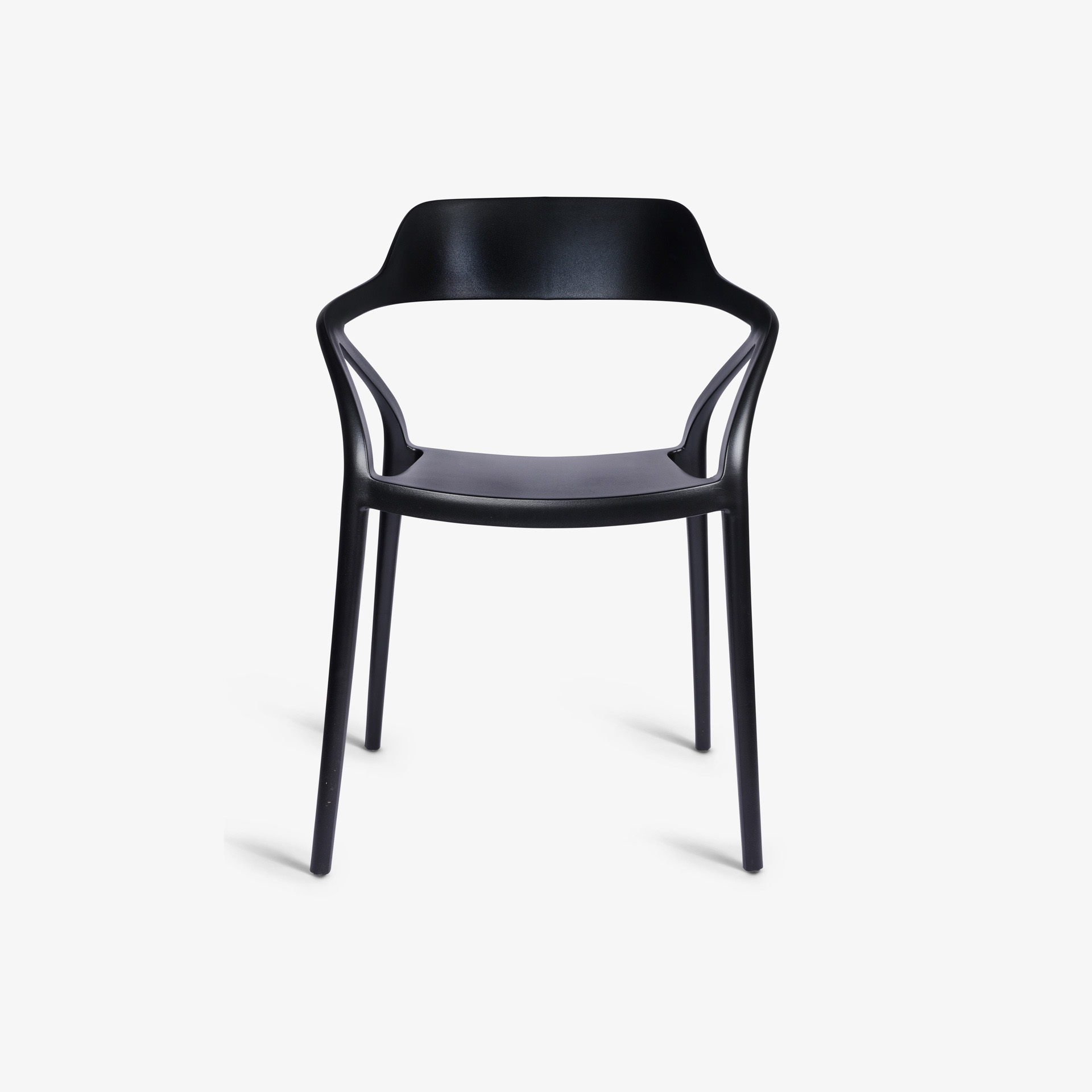 Monobloc Molded Geometric Hollow Frame PP Armchair Stackable Solid Plastic Patio Dining Arm Chair for Cafe Hotel Restaurant Wholesale