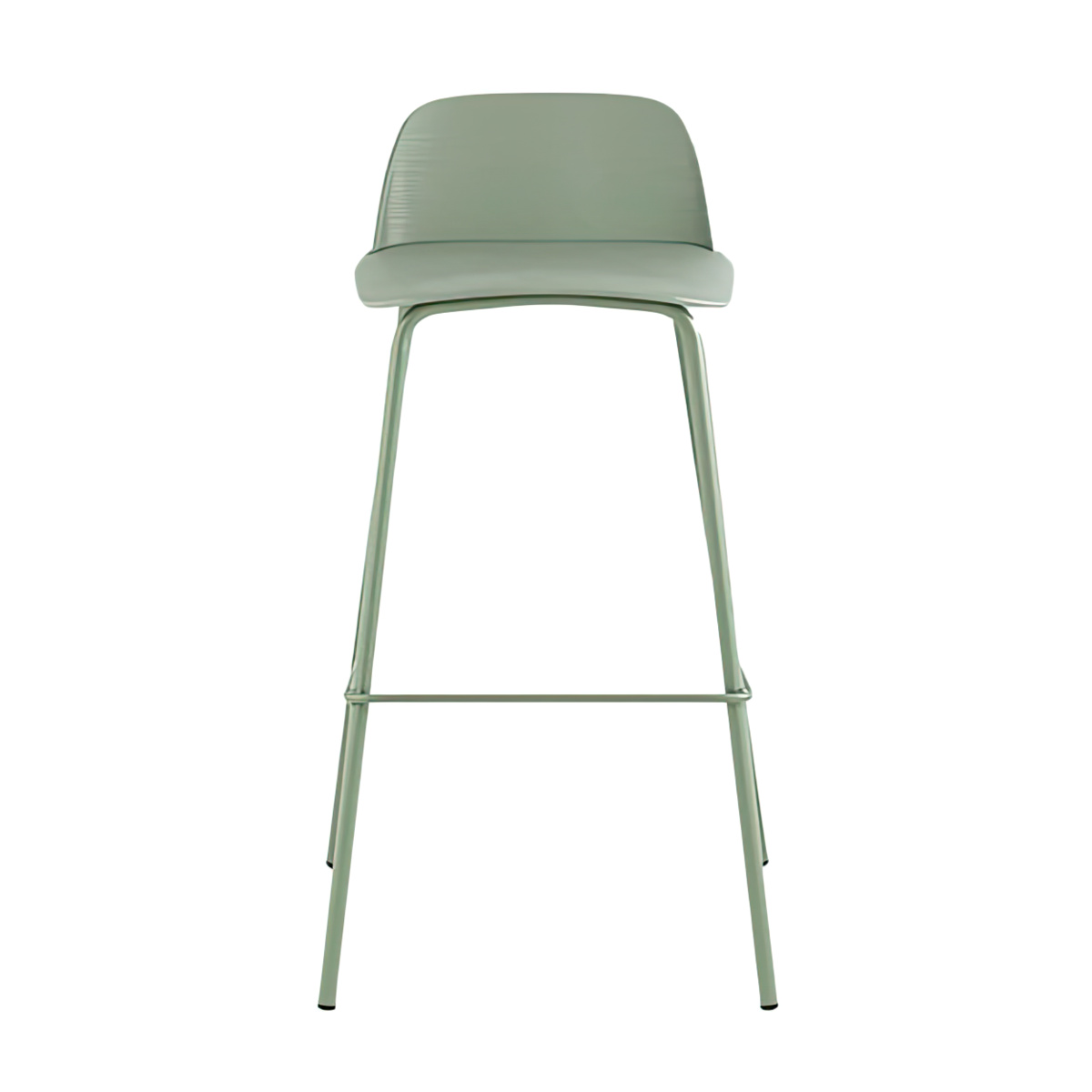 Green Bar Stool with Metal Base - Polypropylene Seat Counter Stool