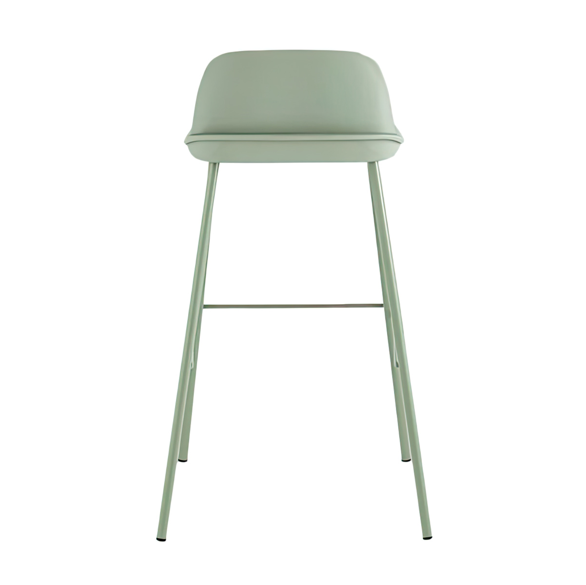 Green Bar Stool with Metal Base - Polypropylene Seat Counter Stool