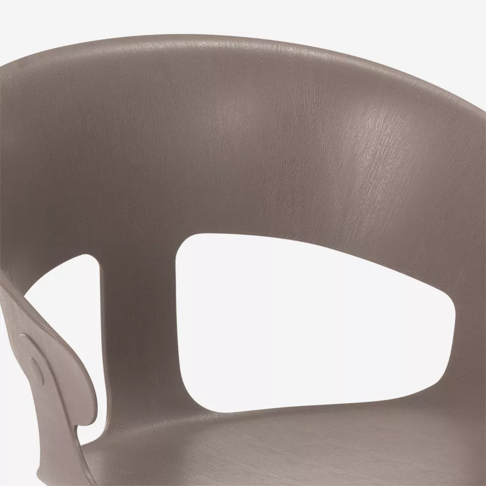 Dark Grey Plastic Armchair With Metal Legs-PP Chair