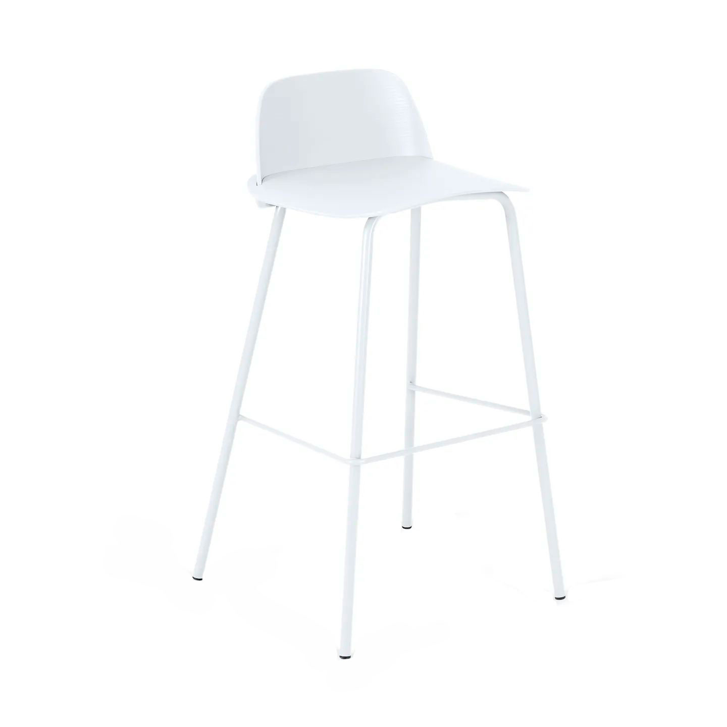 White Polypropylene Seat Bar Stool | Sturdy Metal Legs | Modern Design