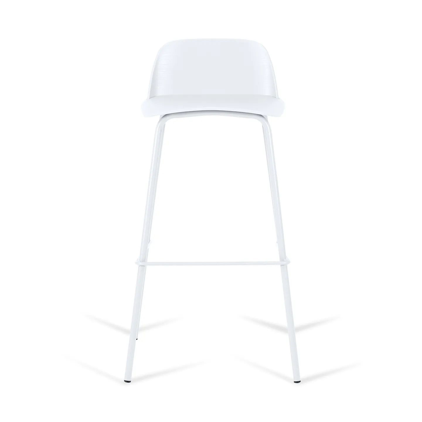 White Polypropylene Seat Bar Stool | Sturdy Metal Legs | Modern Design