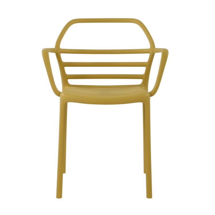 Mustard Polypropylene Chair With Armrests