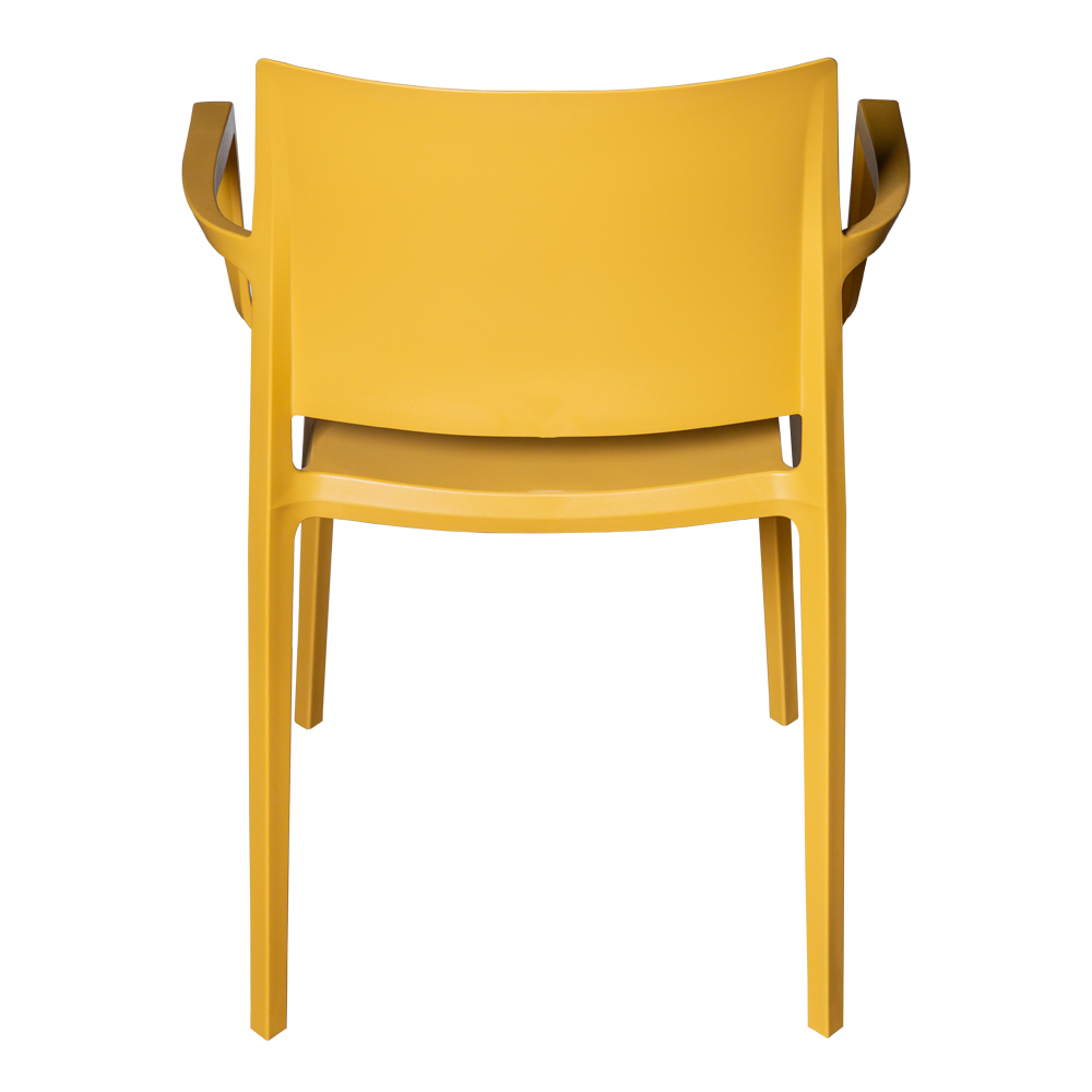 Modern Polypropylene Armchair – Stackable Plastic Dining Chair with Armrests
