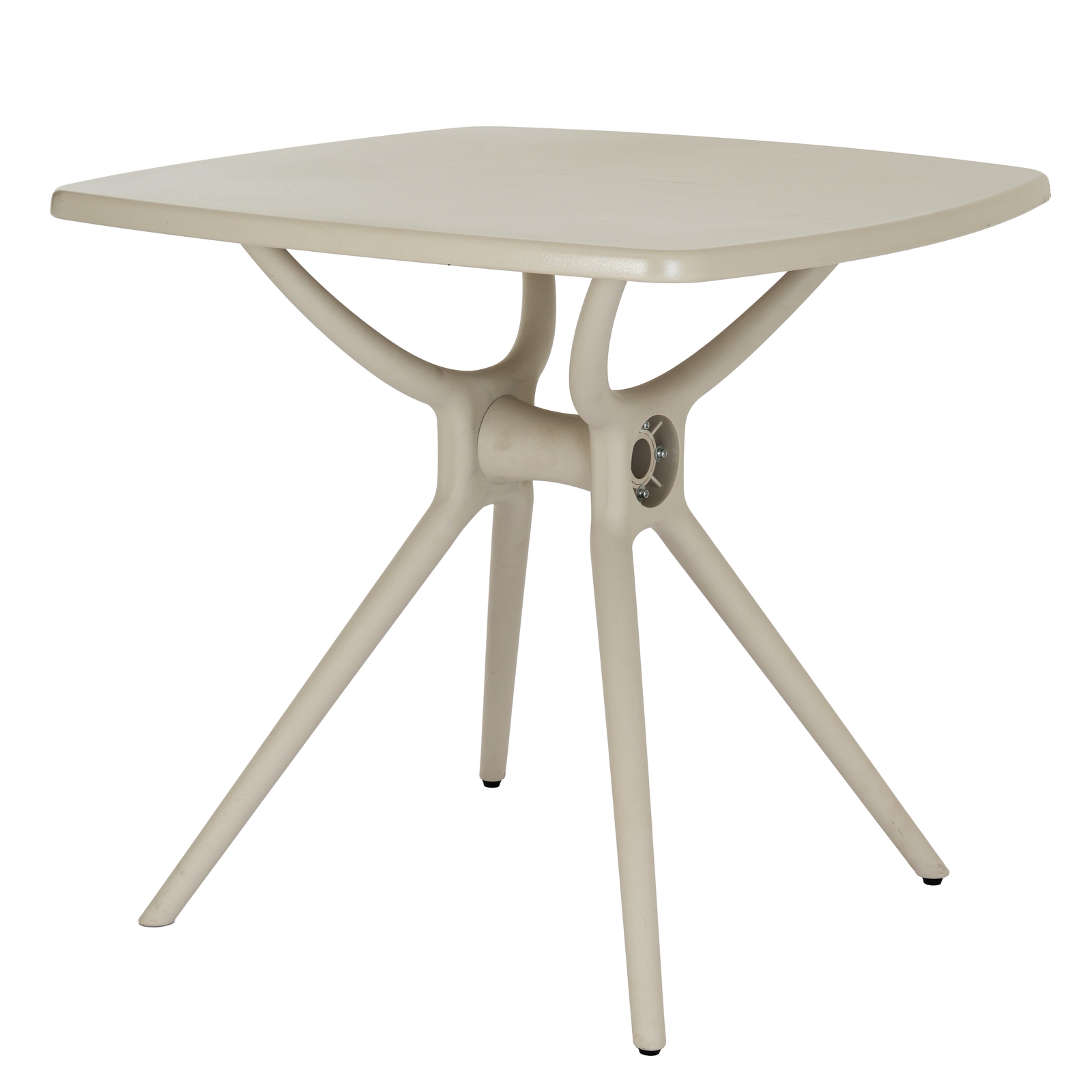 Commercial Square Smooth Top PP Dining Table One-Piece Injection Molded Spider Leg Plastic Patio Table for Cafe Hotel Restaurant Wholesale