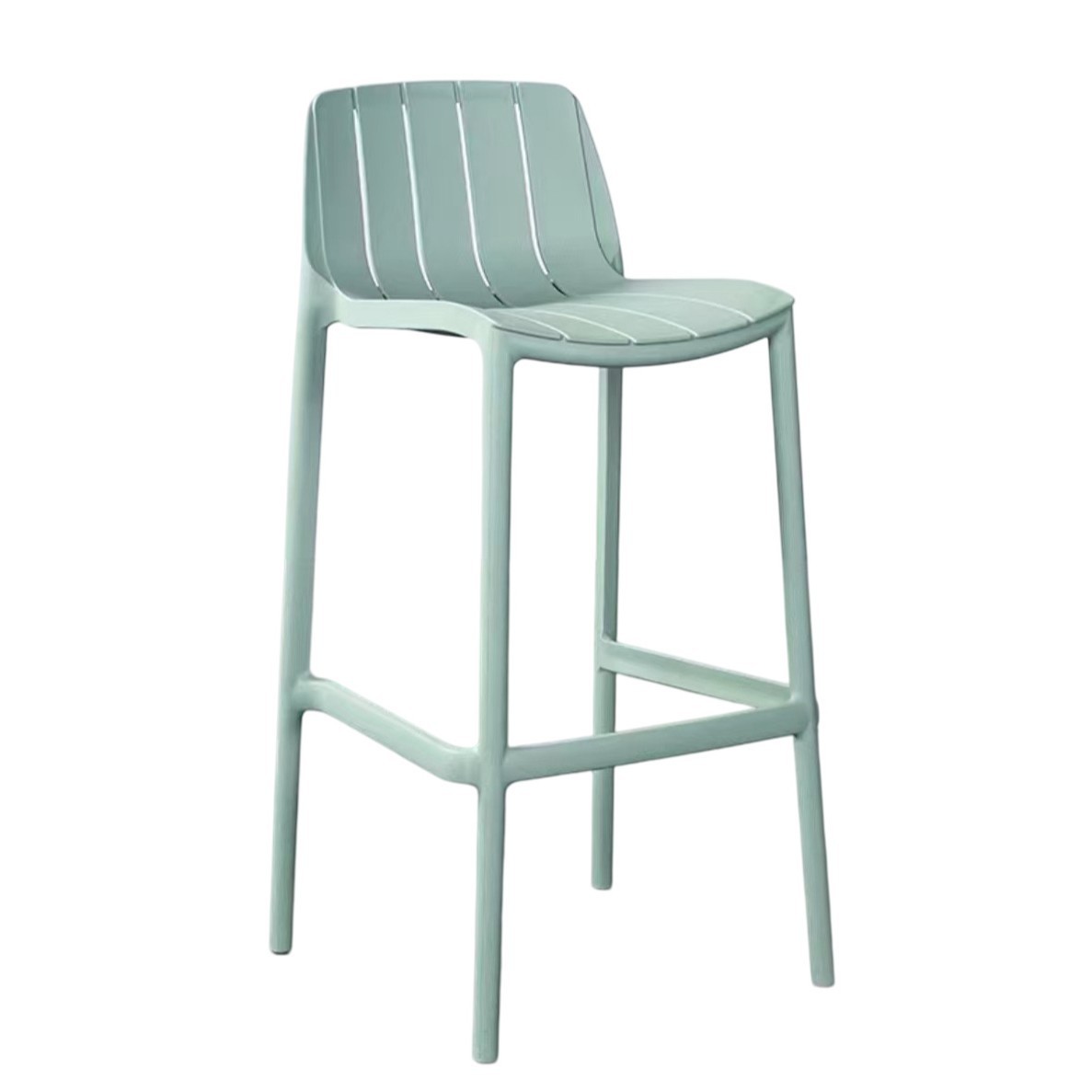Modern Polypropylene Bar Stool – Stackable Plastic Counter Stool with Backrest