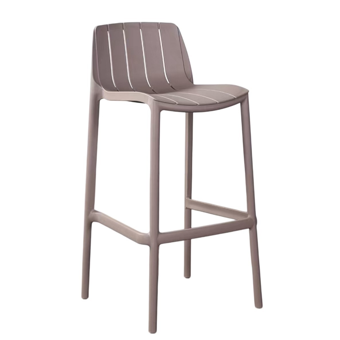 Modern Polypropylene Bar Stool – Stackable Plastic Counter Stool with Backrest