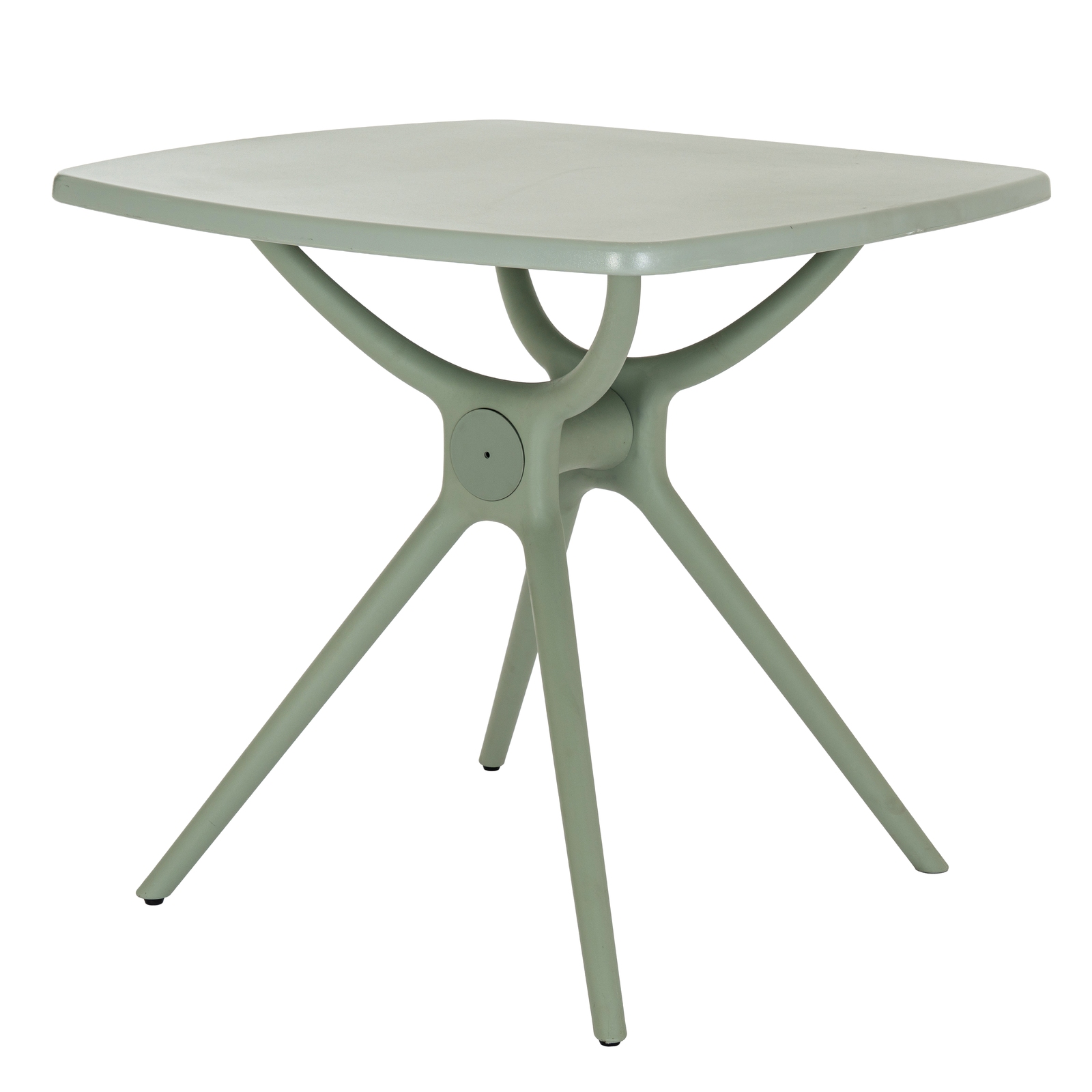 Commercial Square Smooth Top PP Dining Table One-Piece Injection Molded Spider Leg Plastic Patio Table for Cafe Hotel Restaurant Wholesale