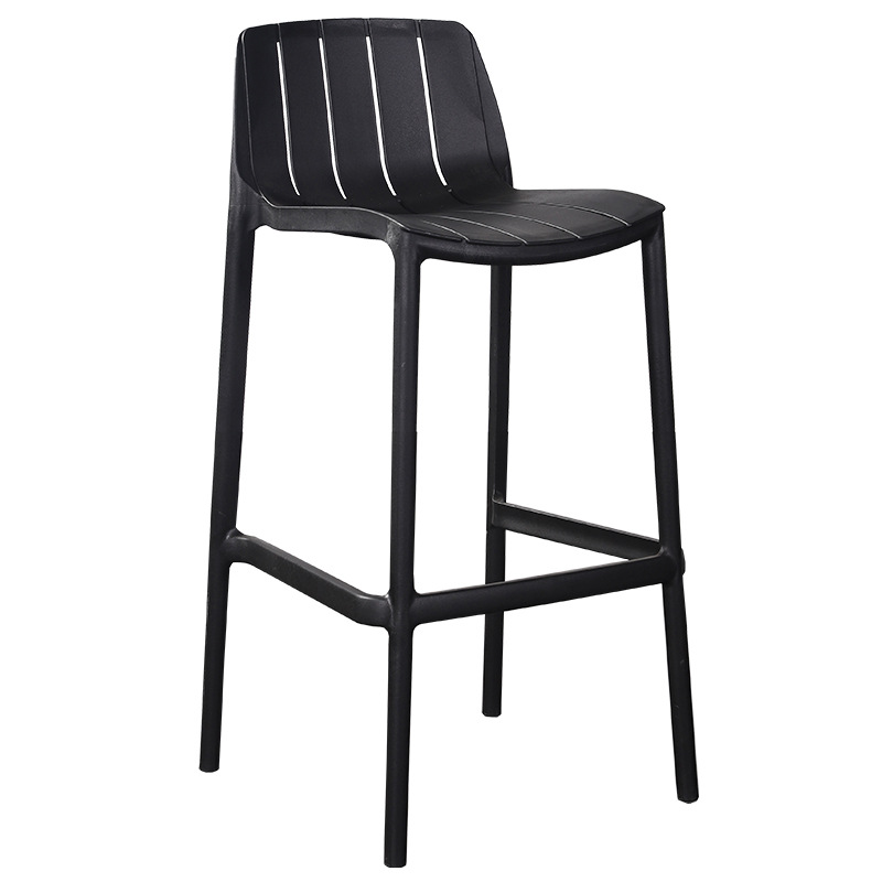 Modern Polypropylene Bar Stool – Stackable Plastic Counter Stool with Backrest