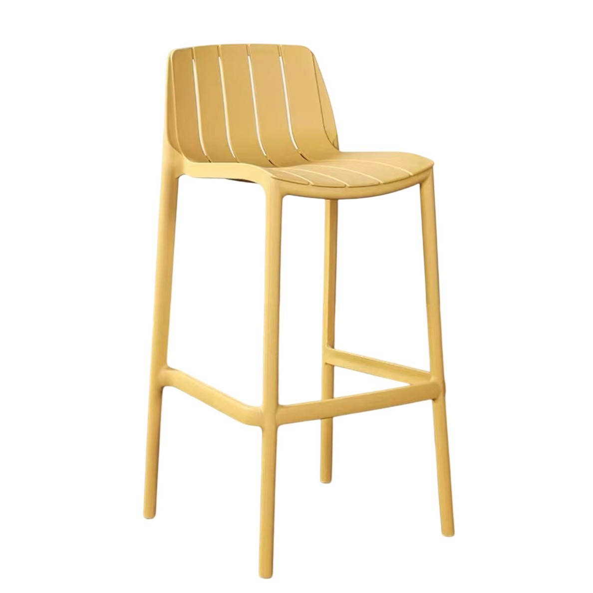 Modern Polypropylene Bar Stool – Stackable Plastic Counter Stool with Backrest