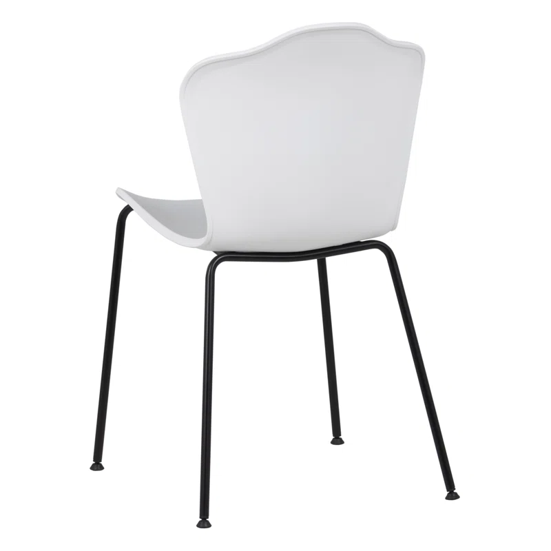 White Cozy Plastic Cafe Chair With Metal Feet-PP Chair
