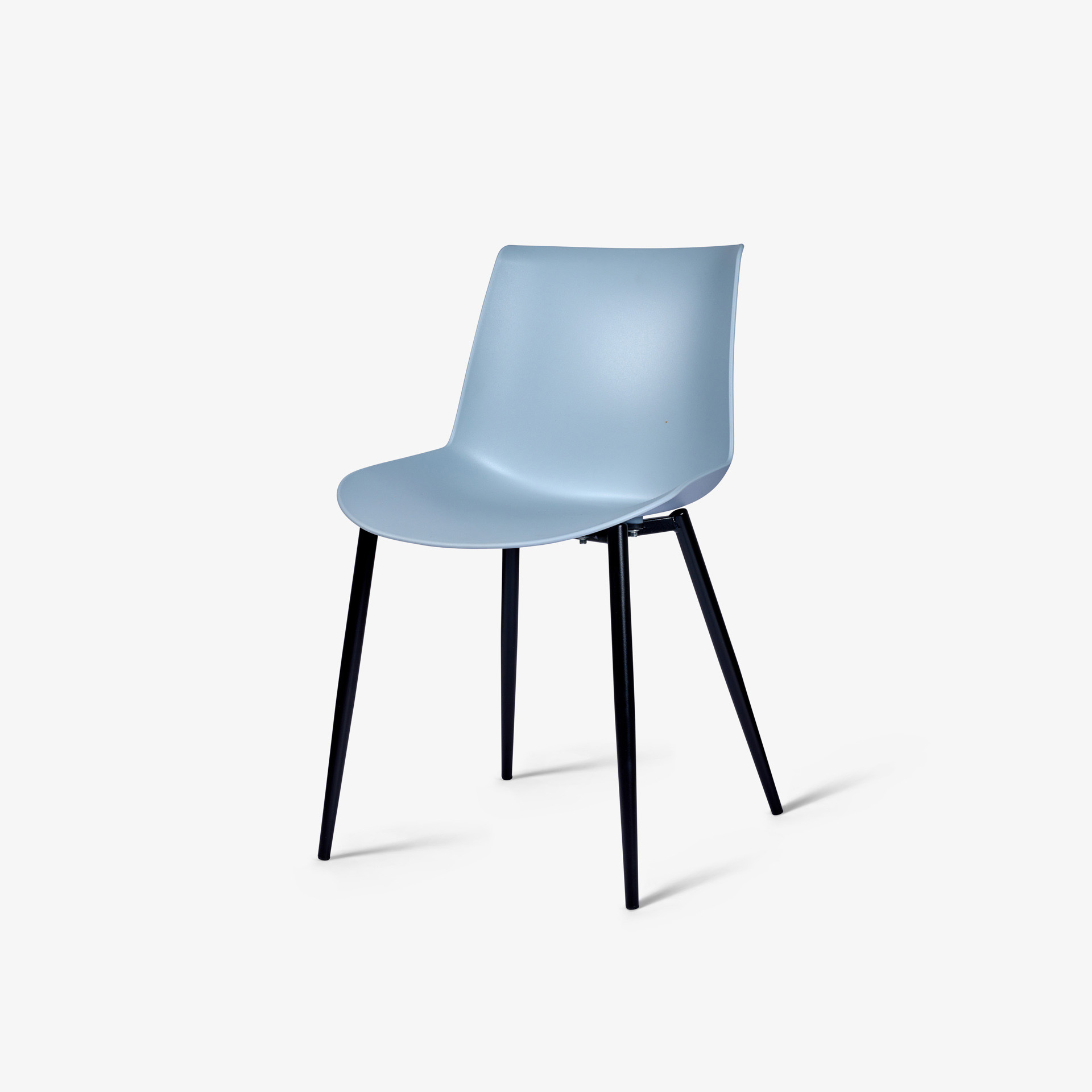 Light Blue Plastic Chair With Metal Legs