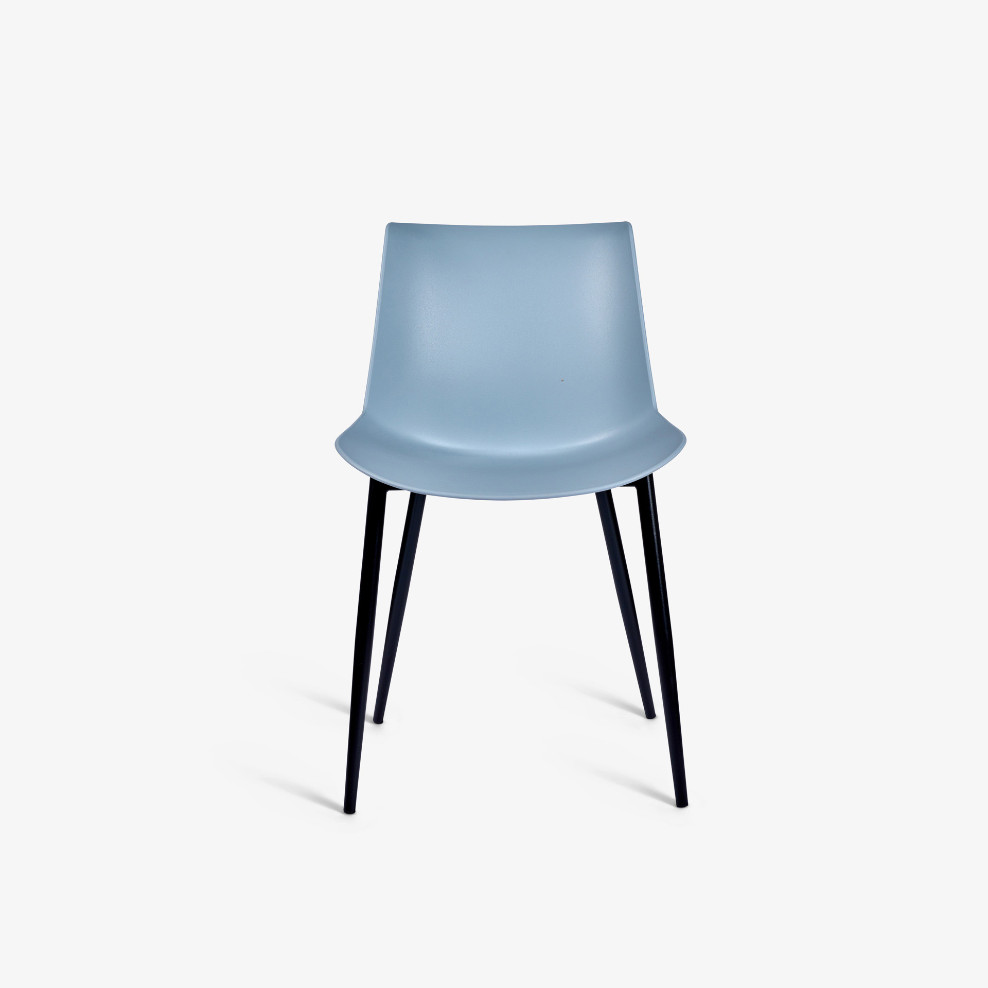 Light Blue Plastic Chair With Metal Legs