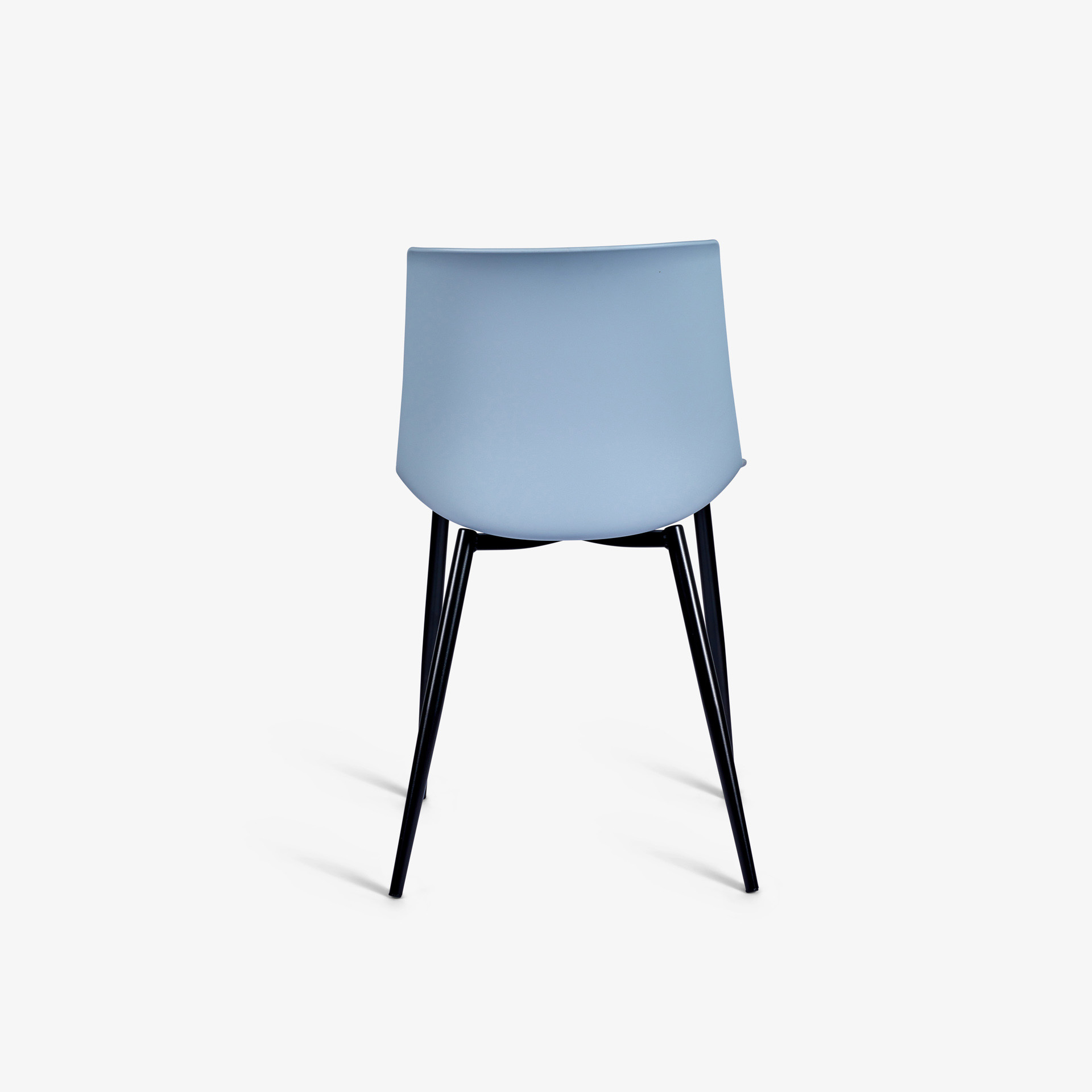 Light Blue Plastic Chair With Metal Legs