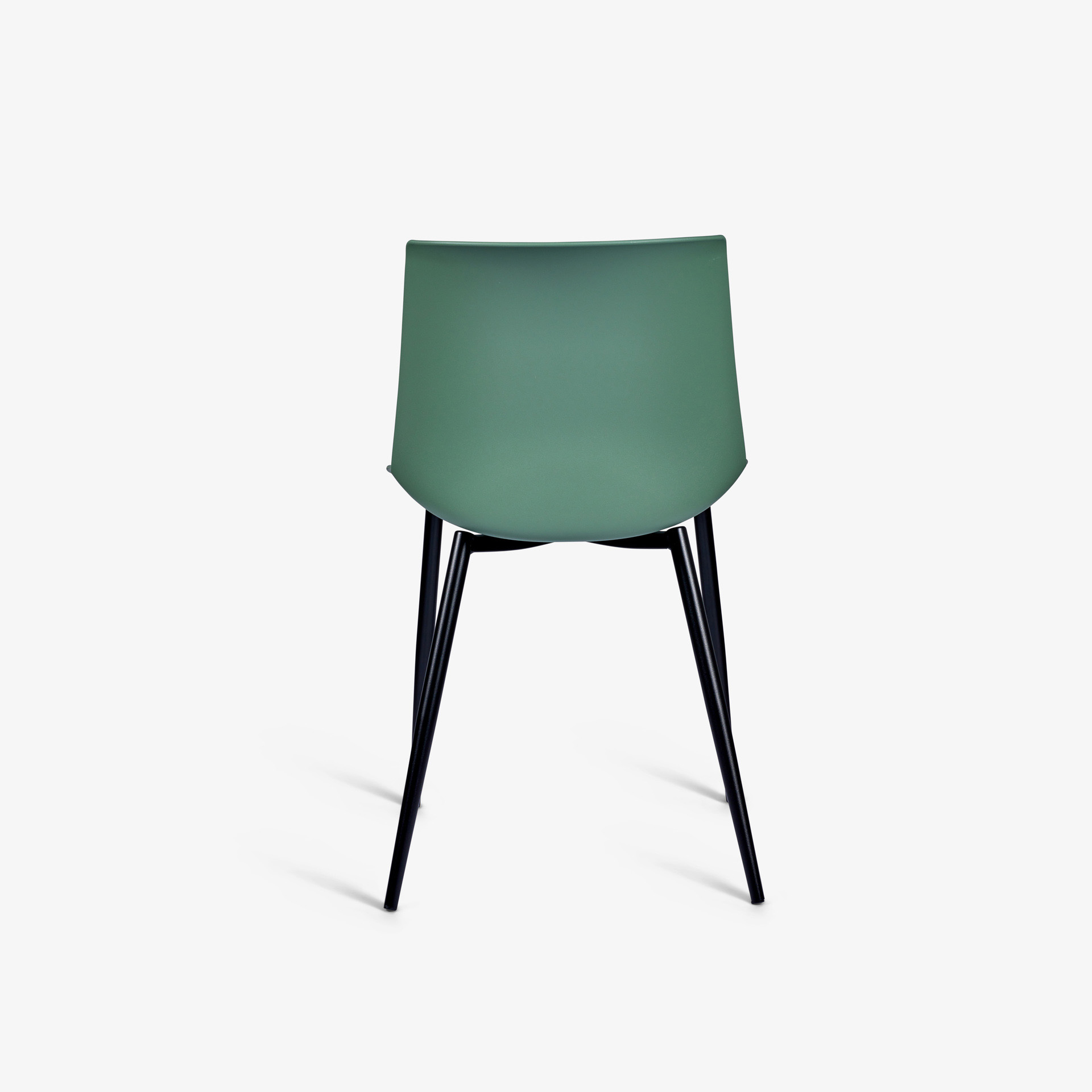 Deep Green Plastic Chair With Metal Legs