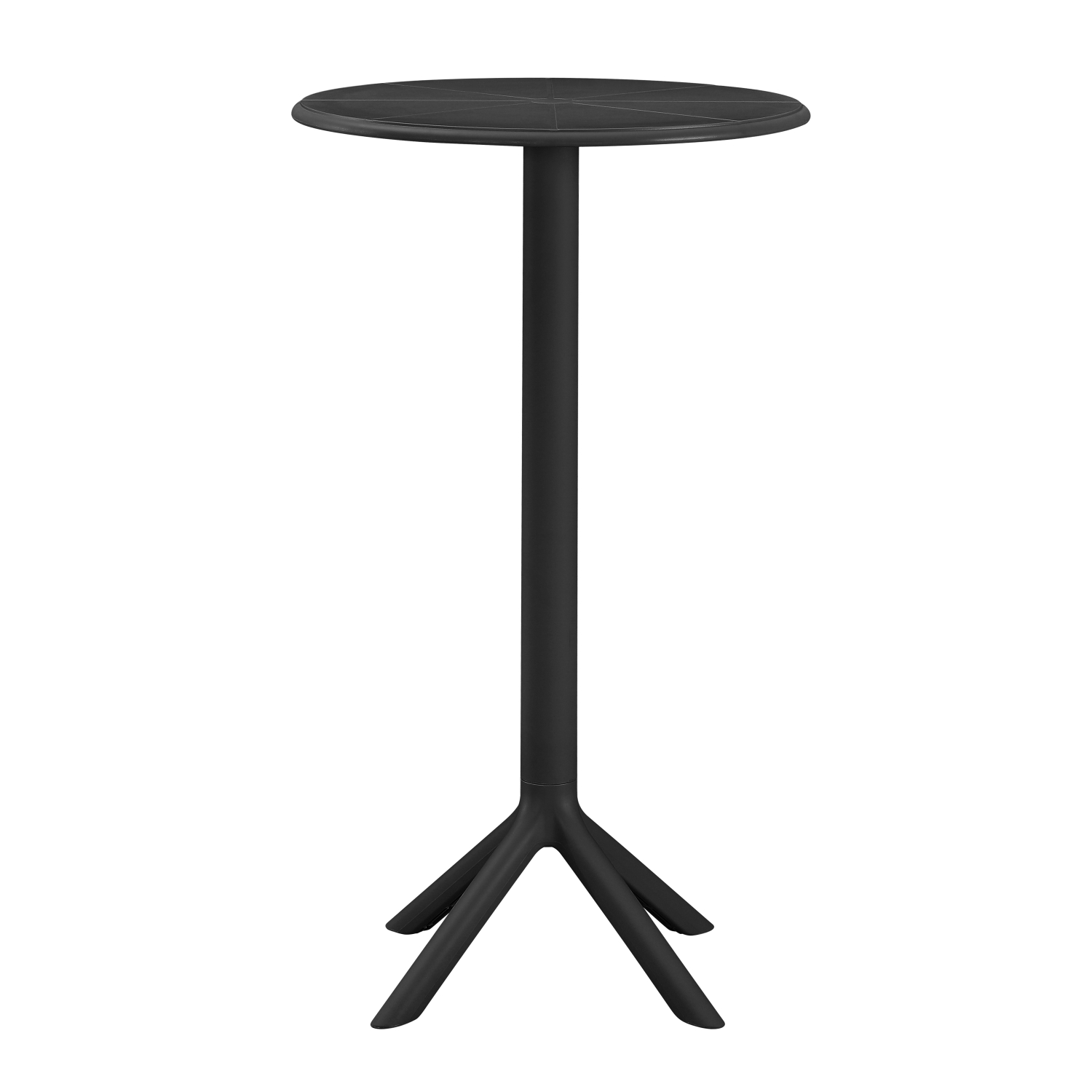 Round Plastic Bar Table In Black-PP Chair