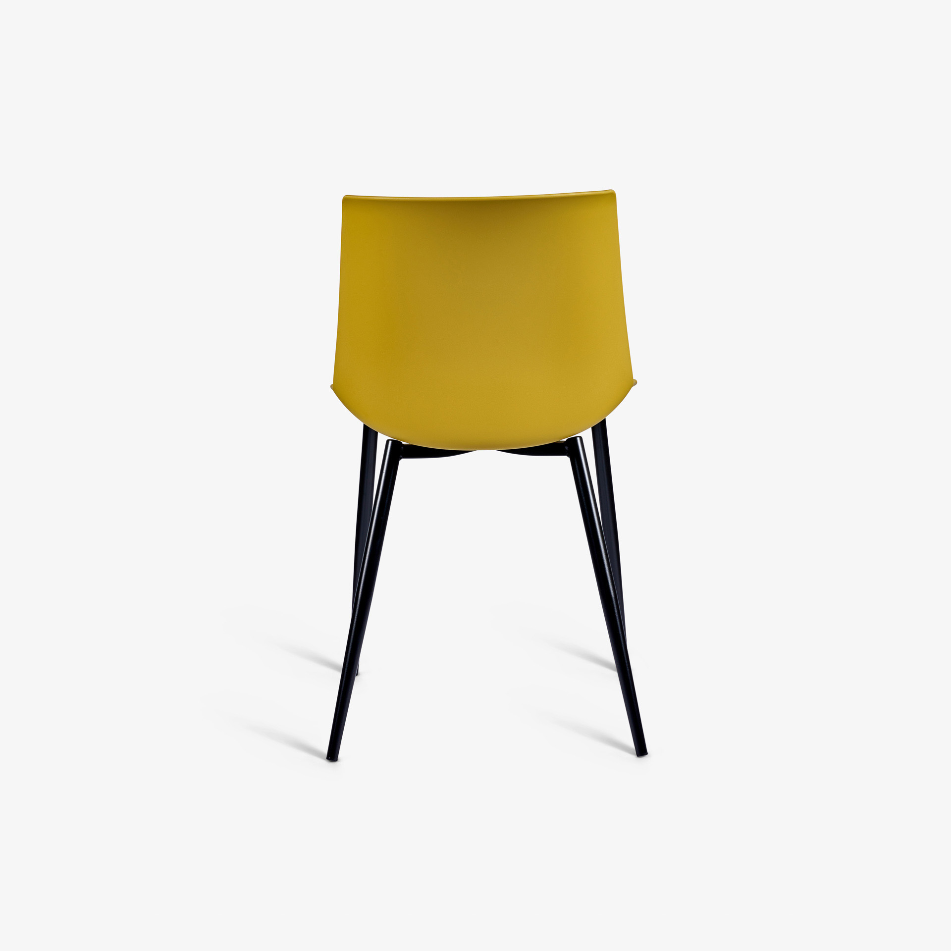 Mustard Plastic Chair With Metal Legs