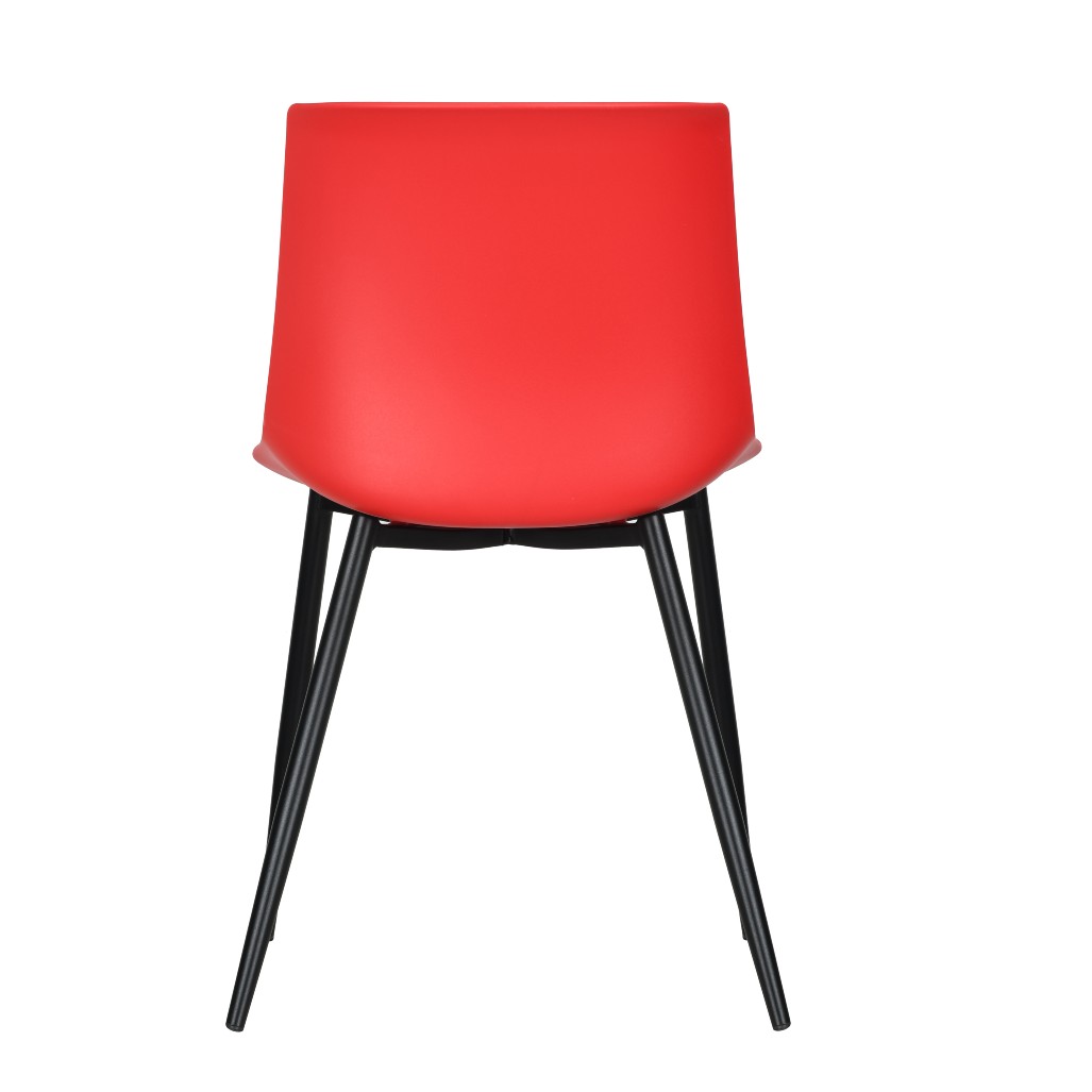 Red Plastic Chair With Metal Legs