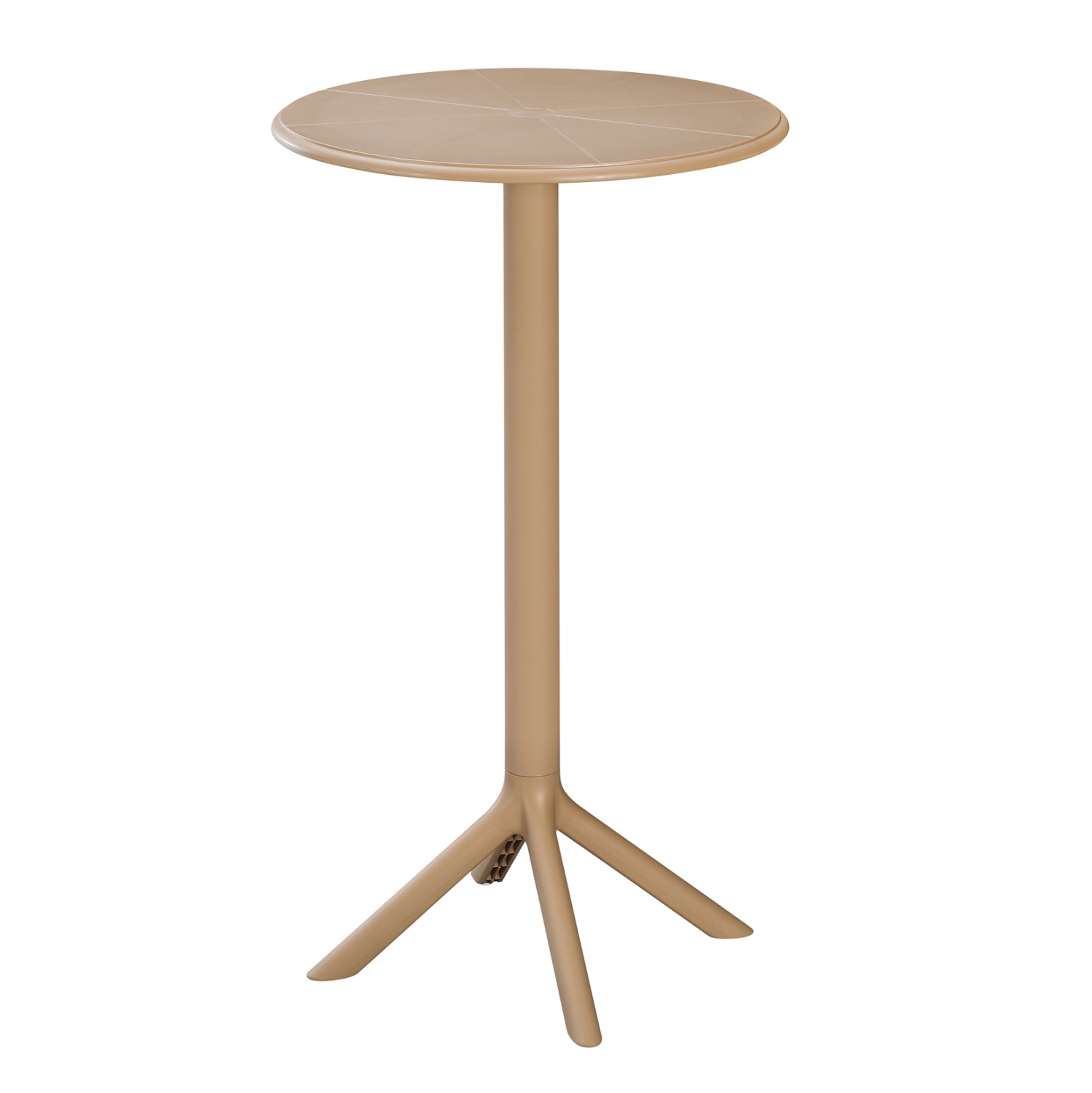 Round Plastic Bar Table In Taupe-PP Chair