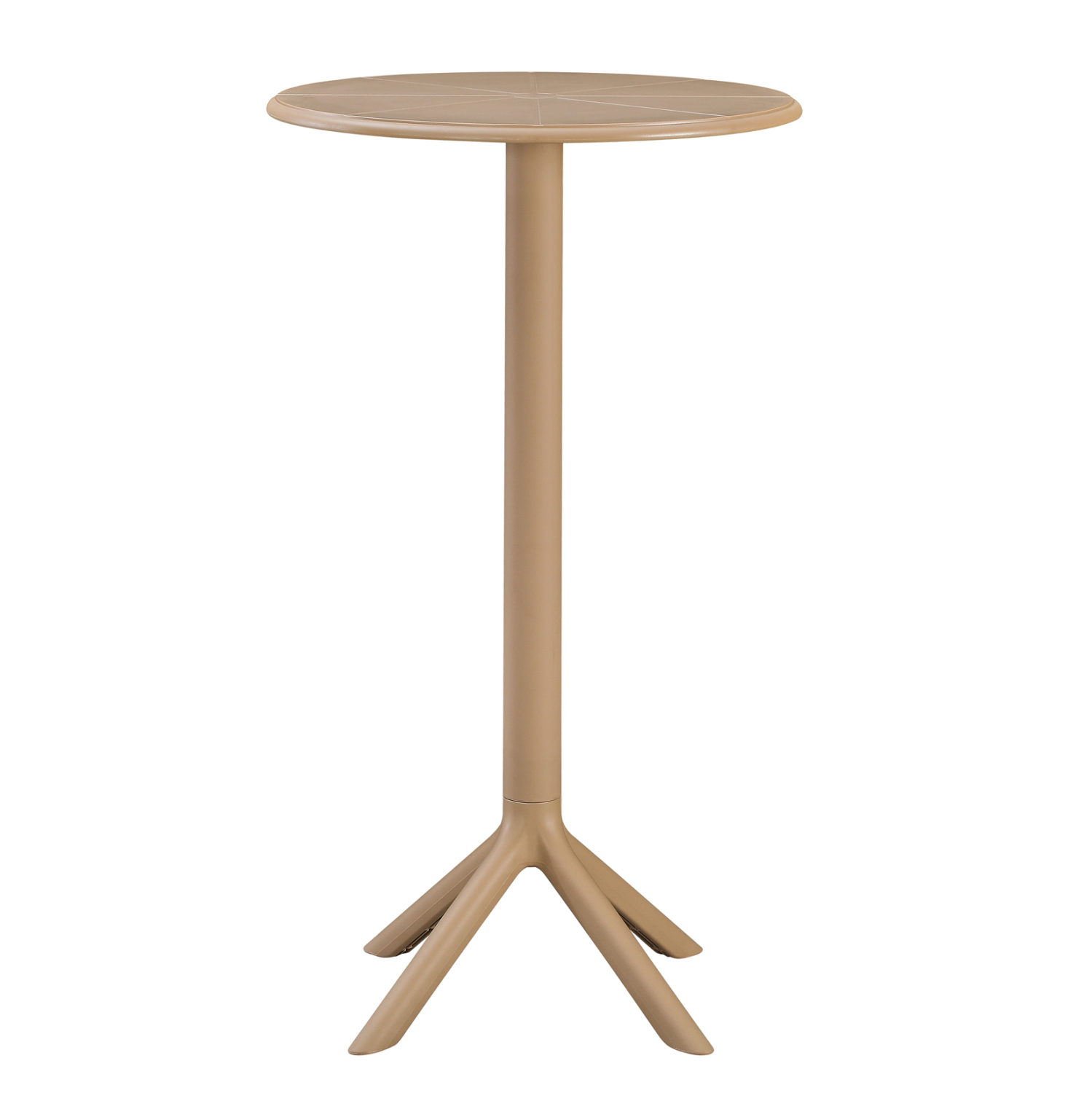Round Plastic Bar Table In Taupe-PP Chair