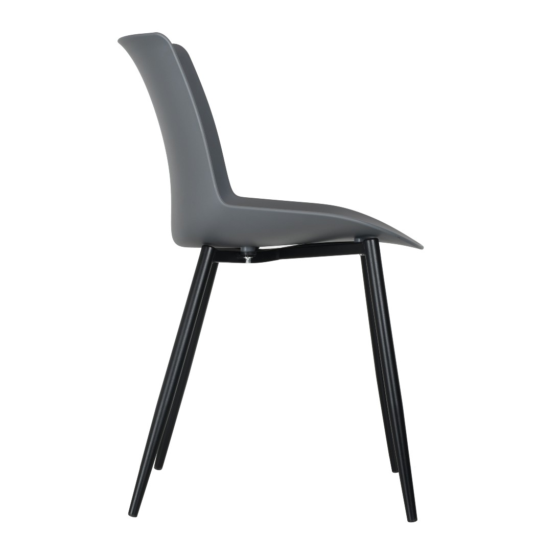 Dark Grey Plastic Chair With Metal Legs