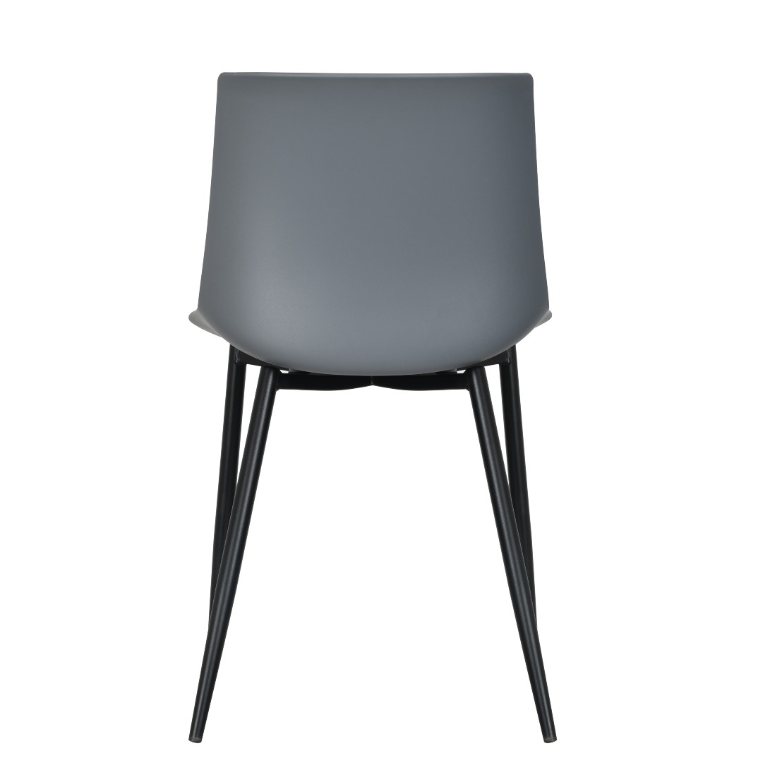 Dark Grey Plastic Chair With Metal Legs