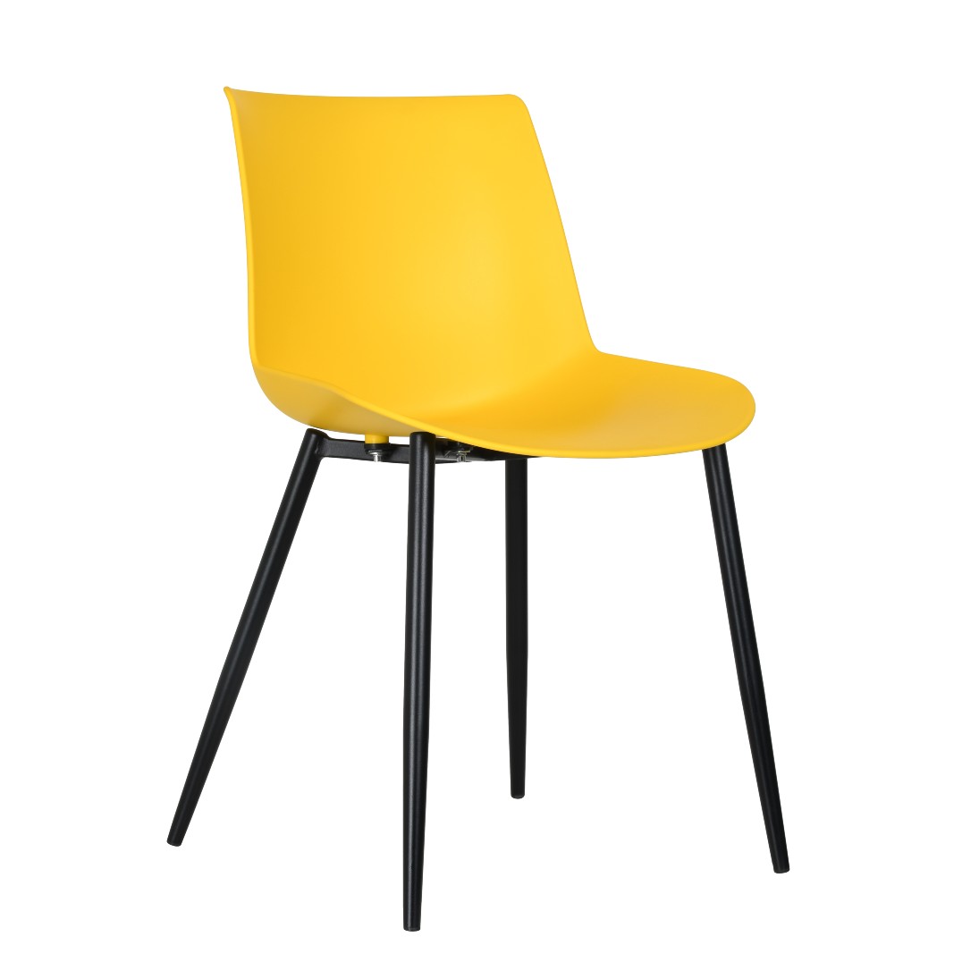 Yellow Plastic Chair With Metal Legs