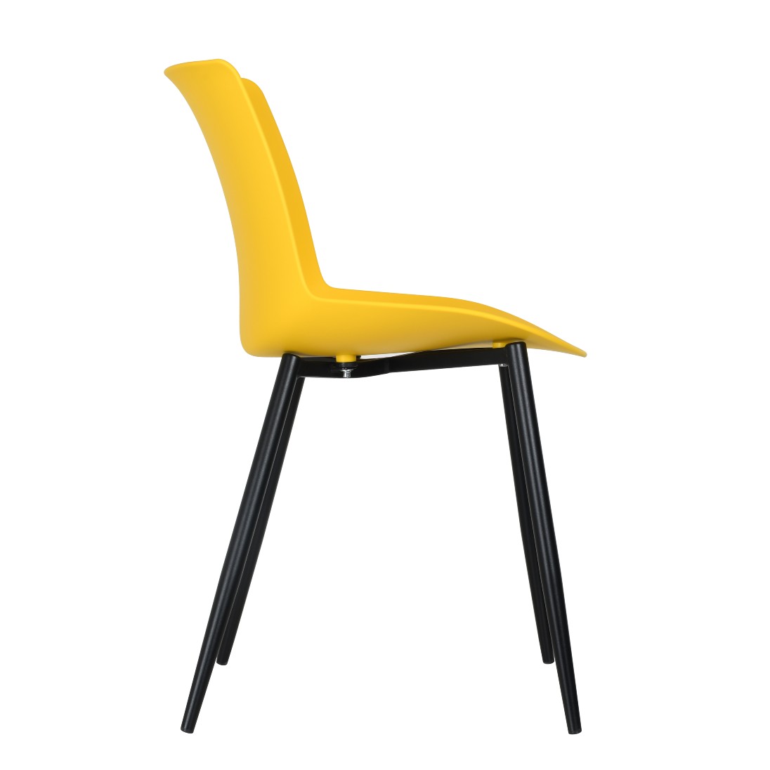 Yellow Plastic Chair With Metal Legs