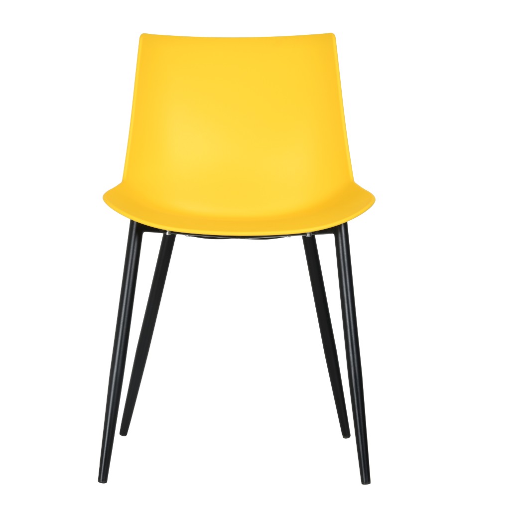 Yellow Plastic Chair With Metal Legs