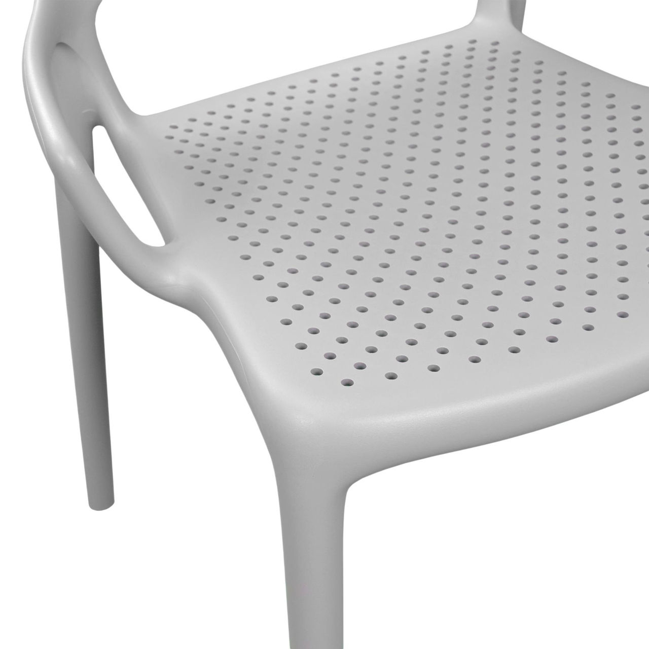 Stackable Light Gray Outdoor Plastic Chair – Weather-Resistant & Space-Saving Design for Patio, Garden & Commercial Use-PP Chair