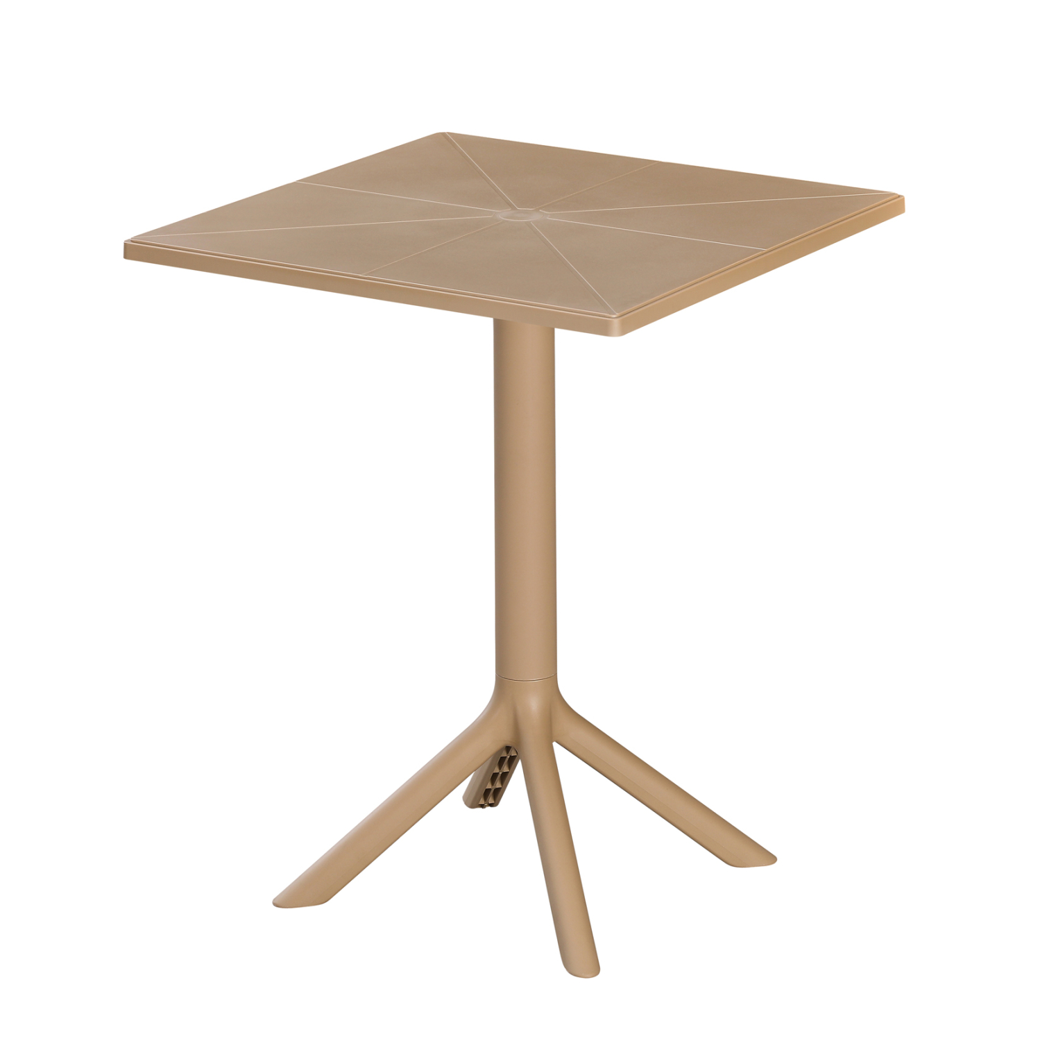 Square polypropylene table in taupe-PP Chair