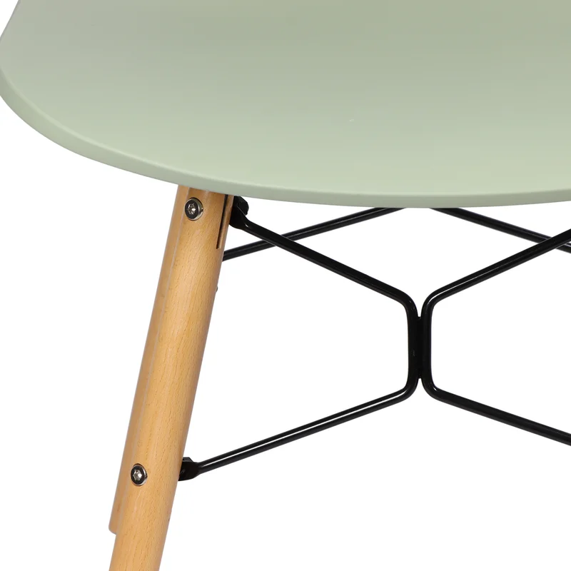 Mint Green Plastic Dining Chair With Wood Feet-PP Chair