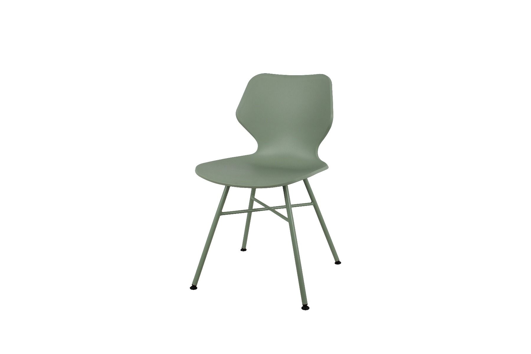 Mint Green Plastic Chair With Cross Metal Feet-PP Chair