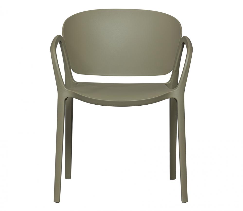 Olive Plastic Garden Armchair