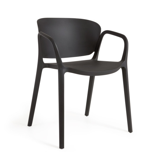 Black Plastic Garden Armchair