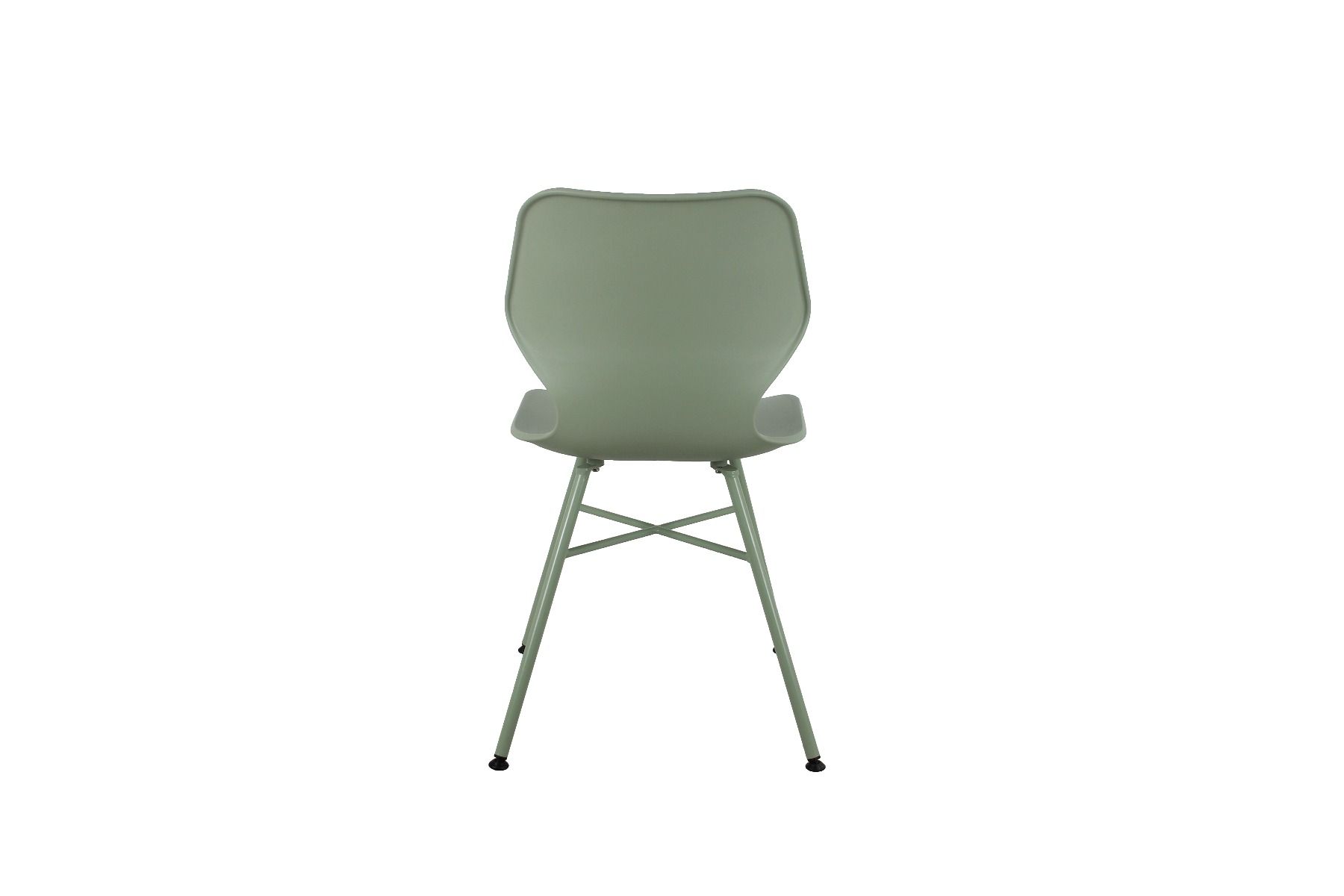 Mint Green Plastic Chair With Cross Metal Feet-PP Chair