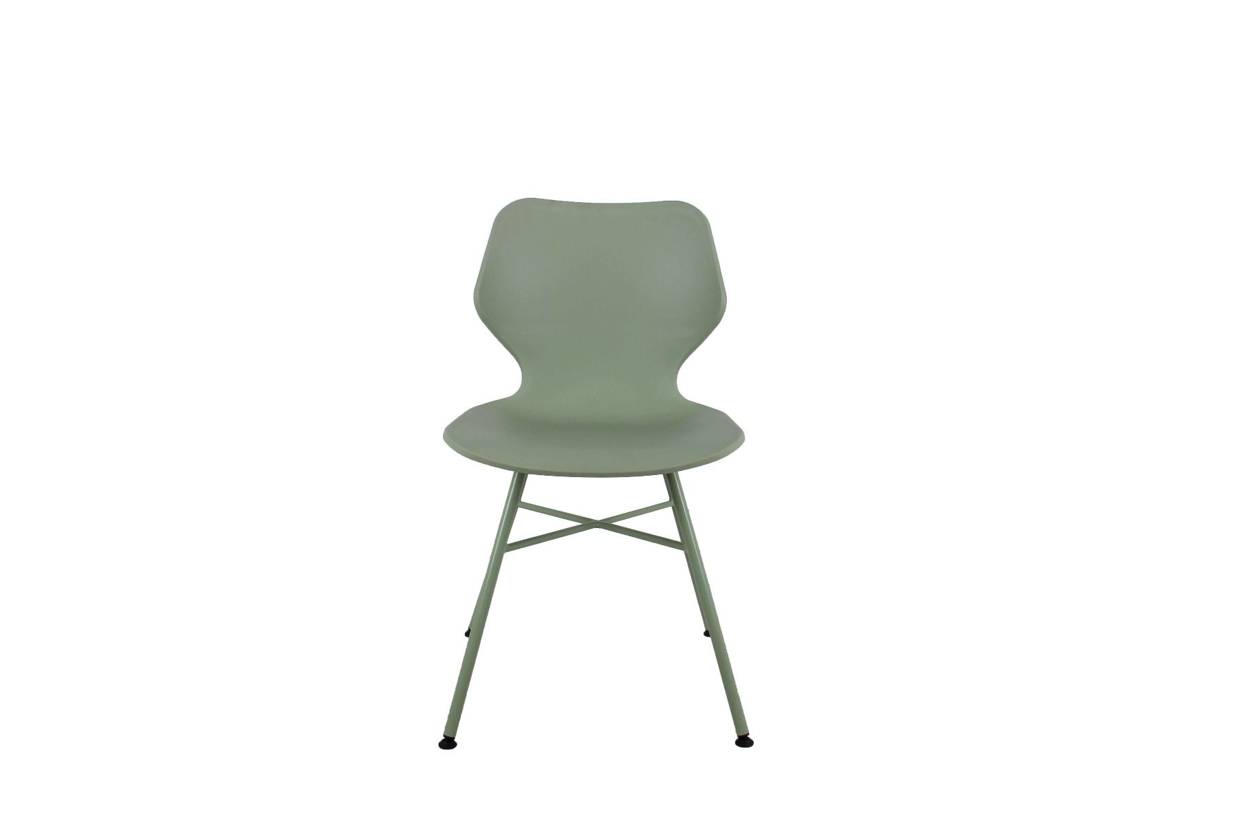 Mint Green Plastic Chair With Cross Metal Feet-PP Chair