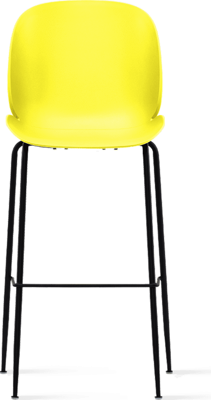 Yellow Plastic Beetle Bar Stool With Metal Feet-PP Chair