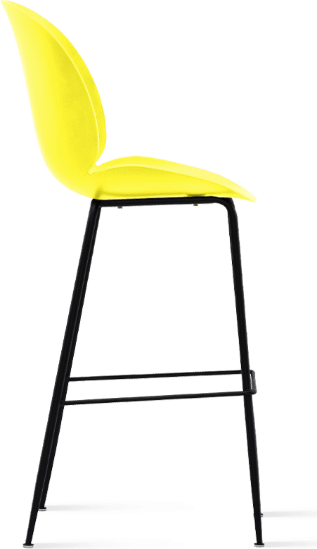 Yellow Plastic Beetle Bar Stool With Metal Feet-PP Chair