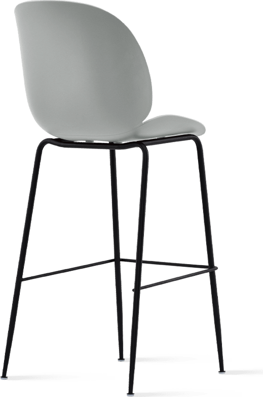Grey Plastic Beetle Bar Stool With Metal Feet-PP Chair