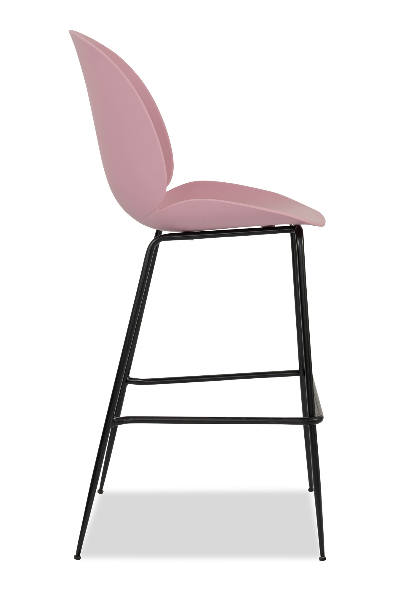 PInk Plastic Beetle Bar Stool With Metal Feet-PP Chair