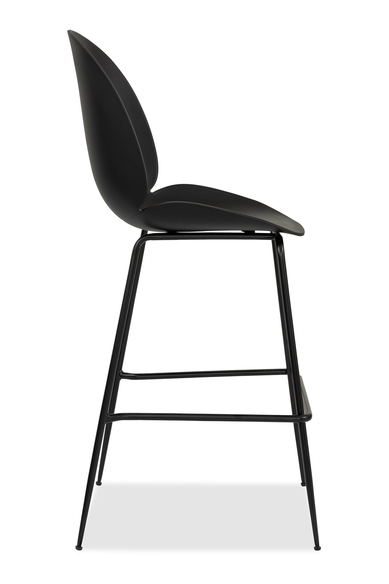 Black Plastic Beetle Bar Stool With Metal Feet-PP Chair