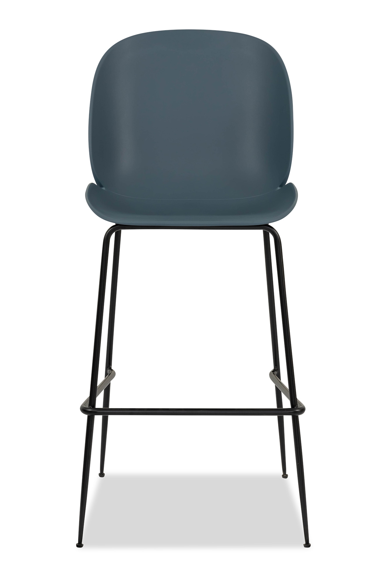 Navy Blue Plastic Beetle Bar Stool With Metal Feet-PP Chair