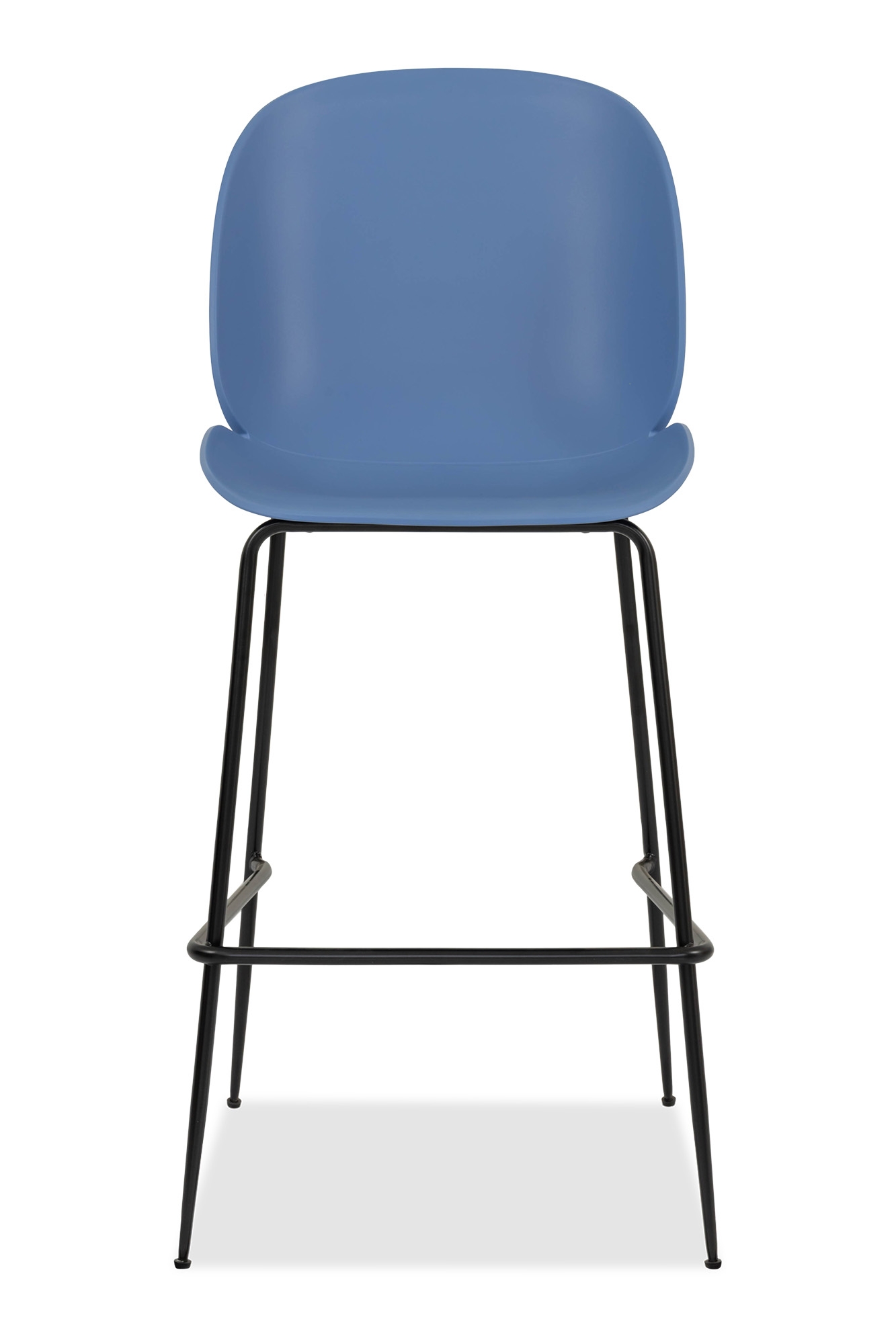 Haze Blue Plastic Beetle Bar Stool With Metal Feet-PP Chair