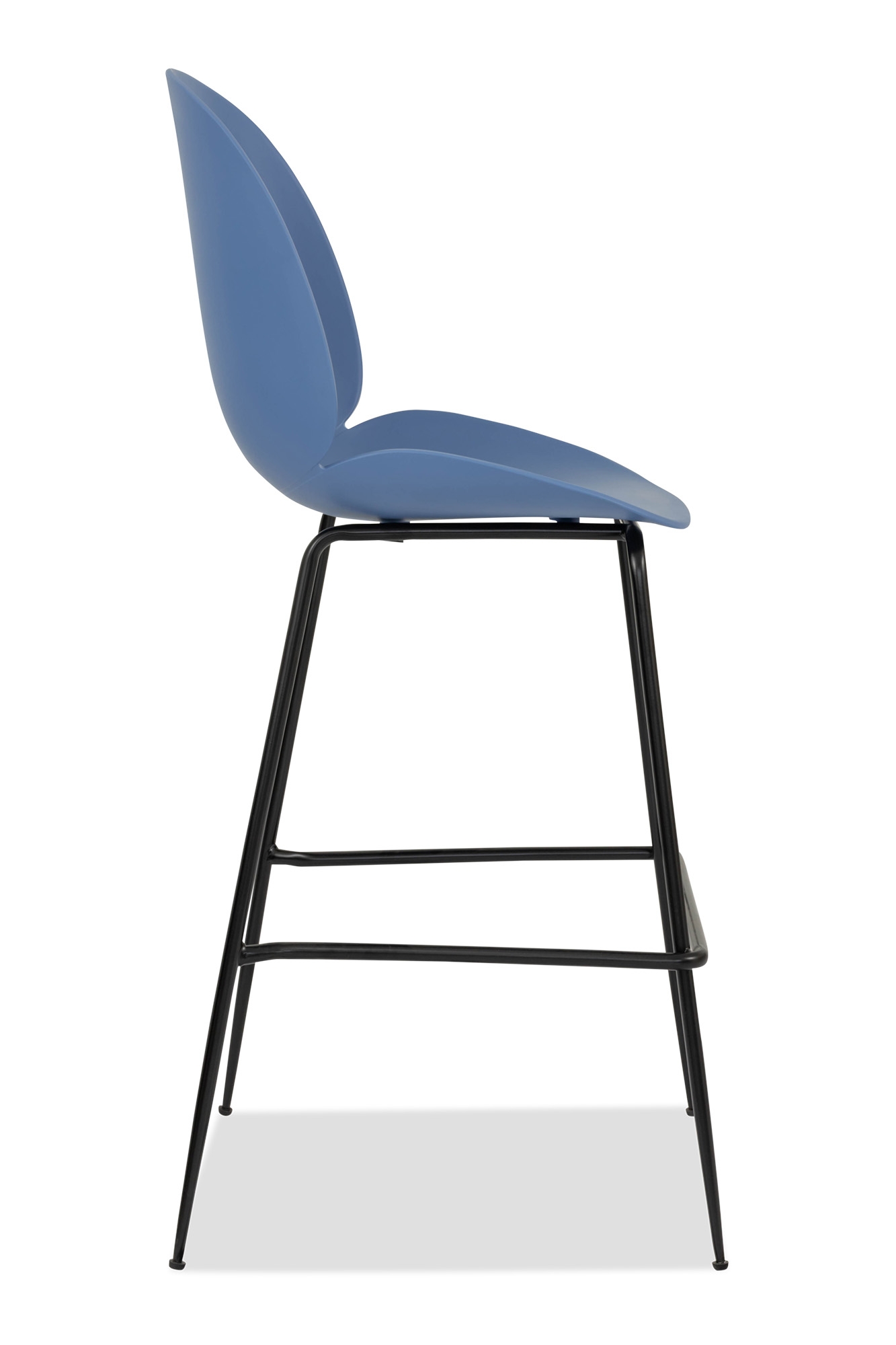 Haze Blue Plastic Beetle Bar Stool With Metal Feet-PP Chair