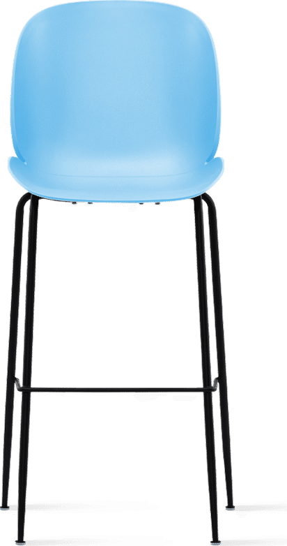 Light Blue Plastic Beetle Bar Stool With Metal Feet-PP Chair