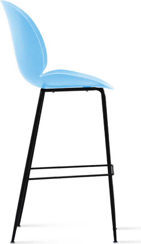 Light Blue Plastic Beetle Bar Stool With Metal Feet-PP Chair