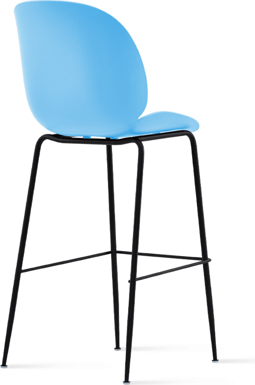 Light Blue Plastic Beetle Bar Stool With Metal Feet-PP Chair